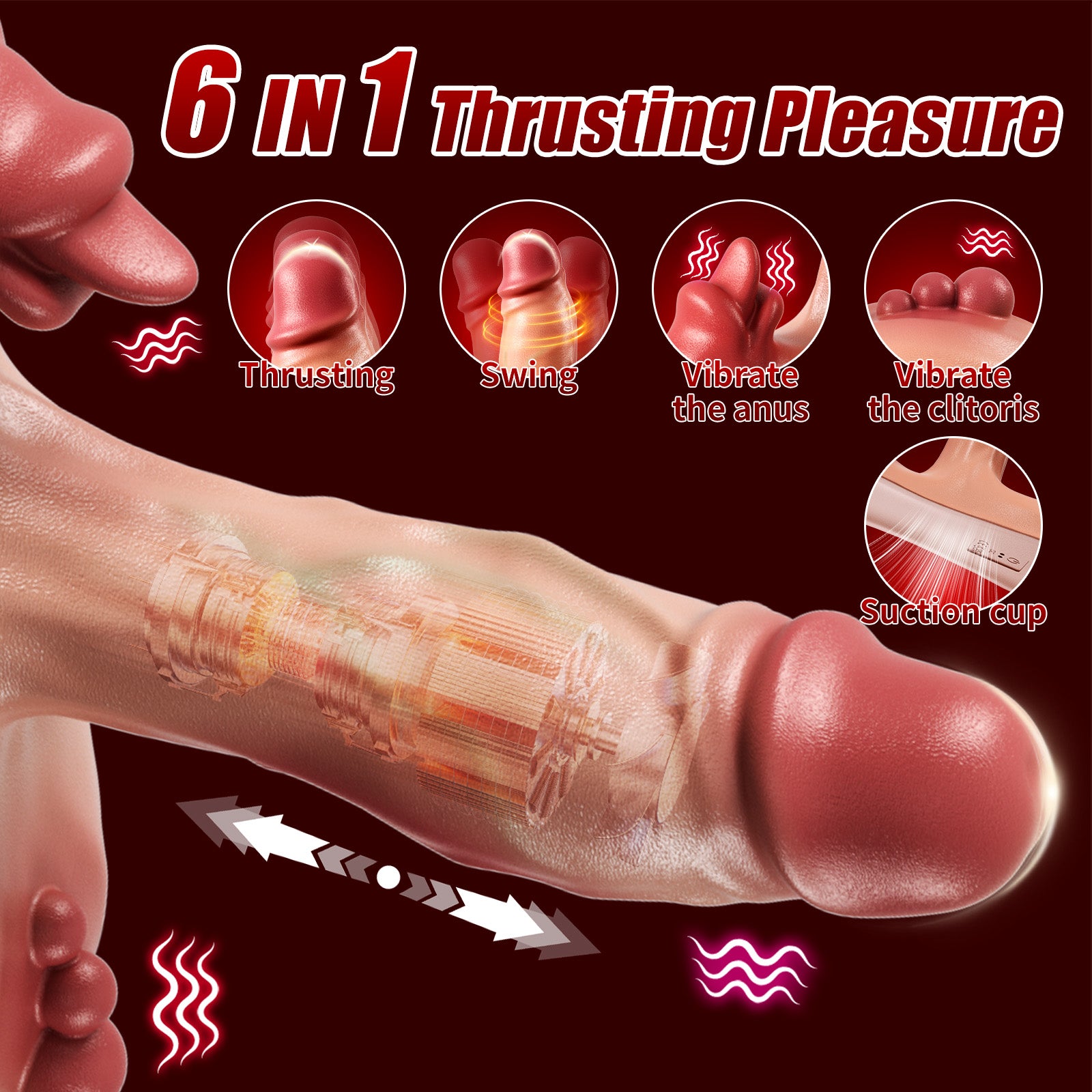 Ride Thrusting Tongue Dildo G Spot Vibrator - Lustory