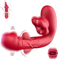 Rose Muncher 3-in-1 G Spot Vibrator Dildo with 10 Flapping & Vibrating & Licking Biting Modes - My Store