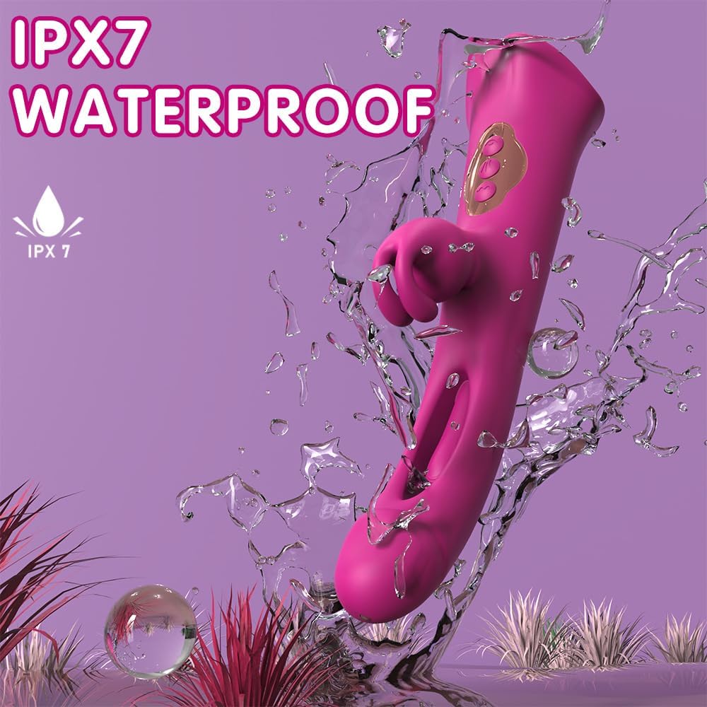 4 IN 1 Rose Muncher Rabbit Vibrator Licking Vibrating Flapping Clit Nipple Stimulator - My Store