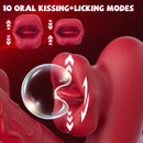 Rose Muncher 3-in-1 G Spot Vibrator Dildo with 10 Flapping & Vibrating & Licking Biting Modes - My Store