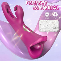 4 IN 1 Rose Muncher Rabbit Vibrator Licking Vibrating Flapping Clit Nipple Stimulator - My Store