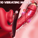 Rose Muncher 3-in-1 G Spot Vibrator Dildo with 10 Flapping & Vibrating & Licking Biting Modes - My Store