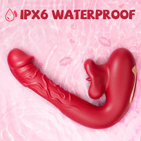 Rose Muncher 3-in-1 G Spot Vibrator Dildo with 10 Flapping & Vibrating & Licking Biting Modes - My Store