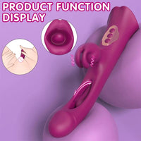 4 IN 1 Rose Muncher Rabbit Vibrator Licking Vibrating Flapping Clit Nipple Stimulator - My Store