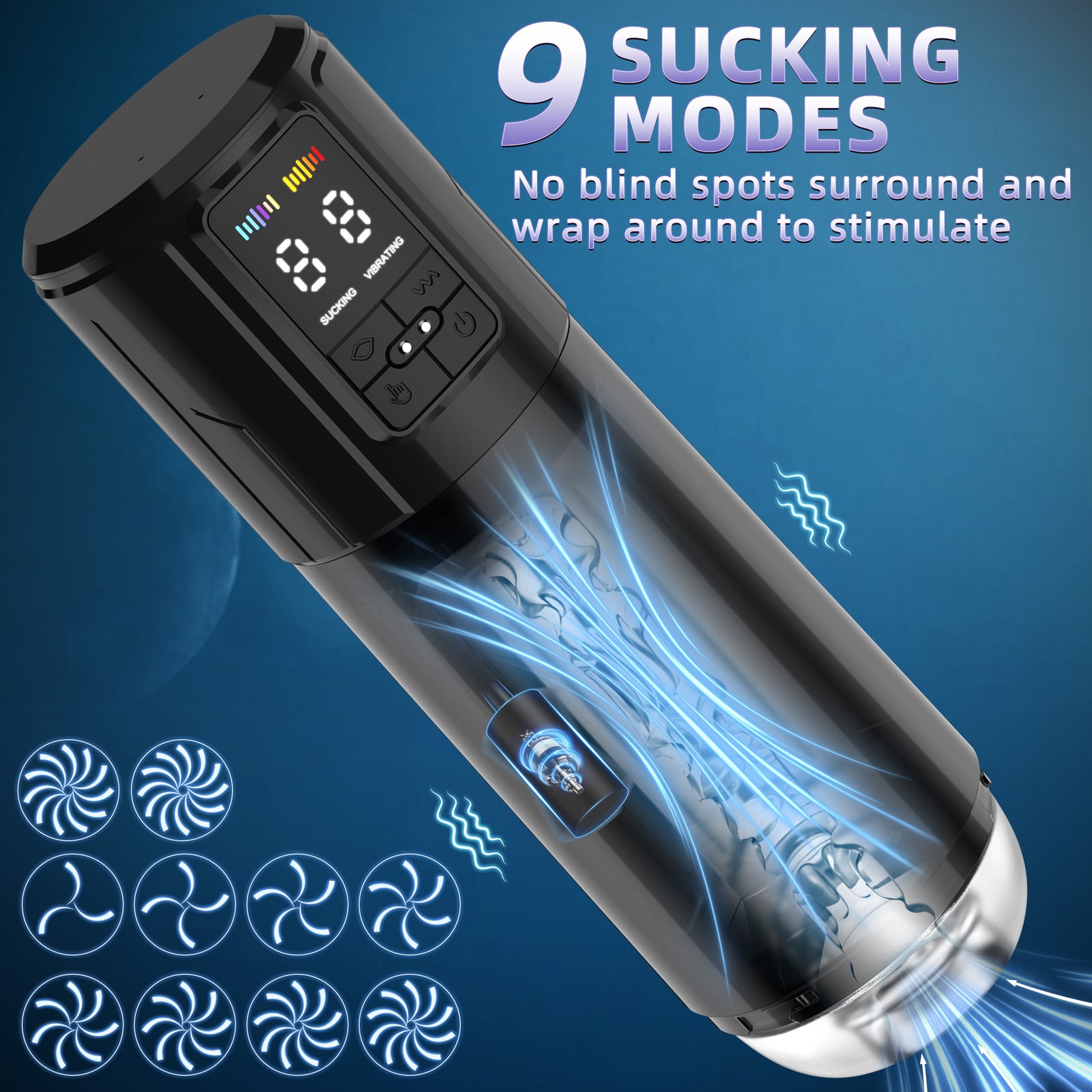 2 in 1 Waterproof Auto Suction Vibration Male Masturbator - My Store