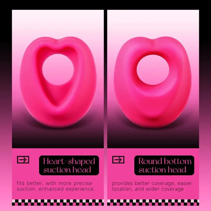 Lockink Pink Love-shaped Wearable Clitoral Suction Vibrator With Remote Control - My Store