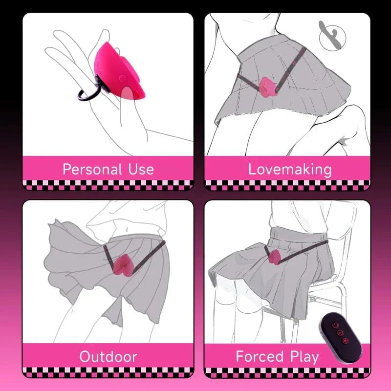 Lockink Pink Love-shaped Wearable Clitoral Suction Vibrator With Remote Control - My Store