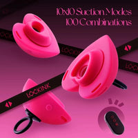 Lockink Pink Love-shaped Wearable Clitoral Suction Vibrator With Remote Control - My Store